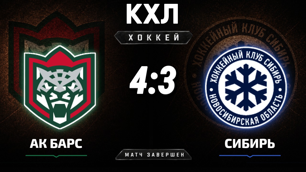 Ак Барс — Сибирь: результат матча КХЛ