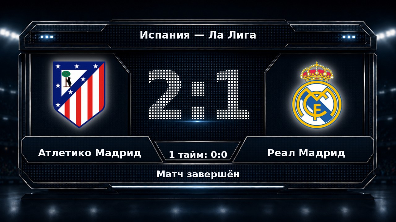 Атлетико Мадрид — Реал Мадрид: результат матча