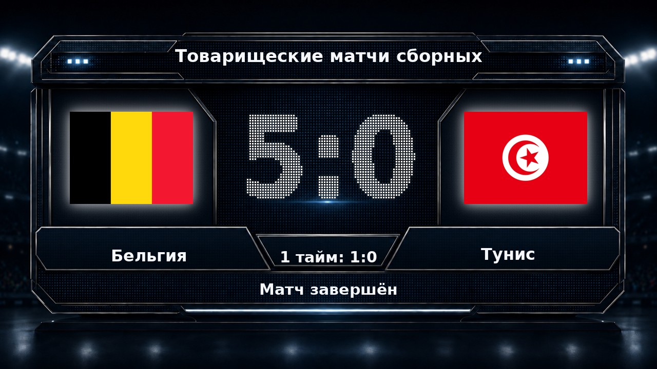 Бельгия — Тунис: результат товарищеского матча сборных