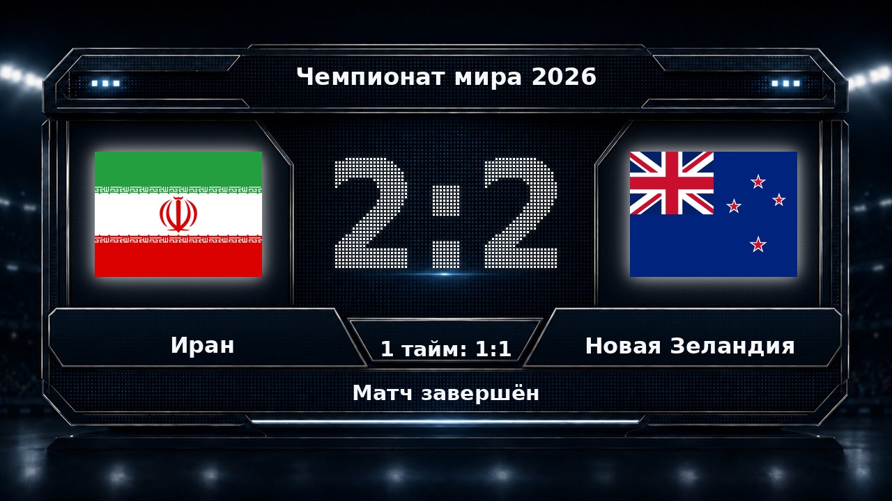 Иран — Новая Зеландия: результат матча ЧМ-2026