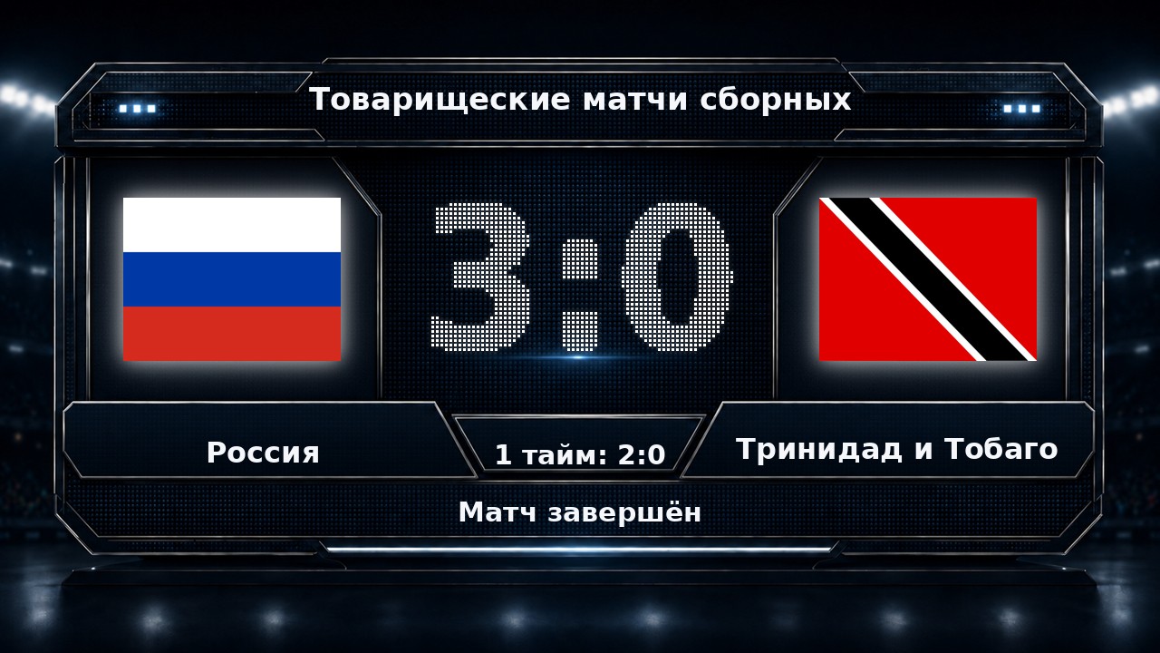 Россия — Тринидад и Тобаго: результат товарищеского матча сборных
