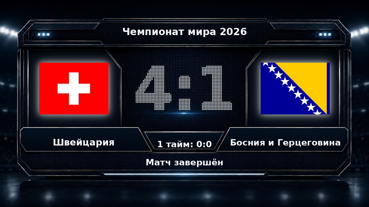 Швейцария — Босния и Герцеговина: результат матча ЧМ-2026