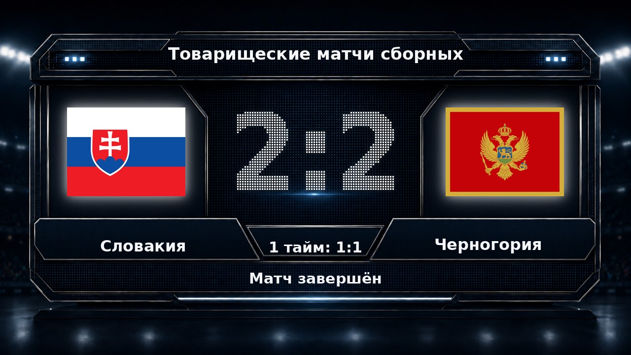 Словакия — Черногория: результат товарищеского матча сборных