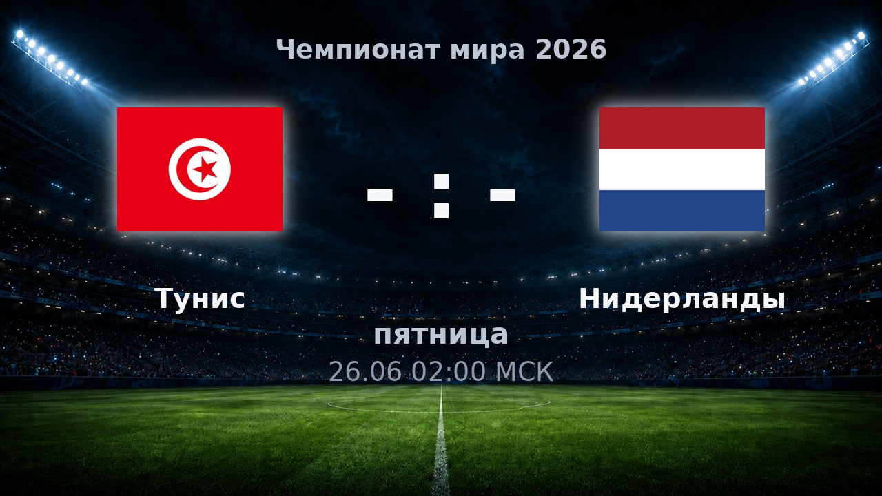 Тунис — Нидерланды: анонс матча ЧМ-2026