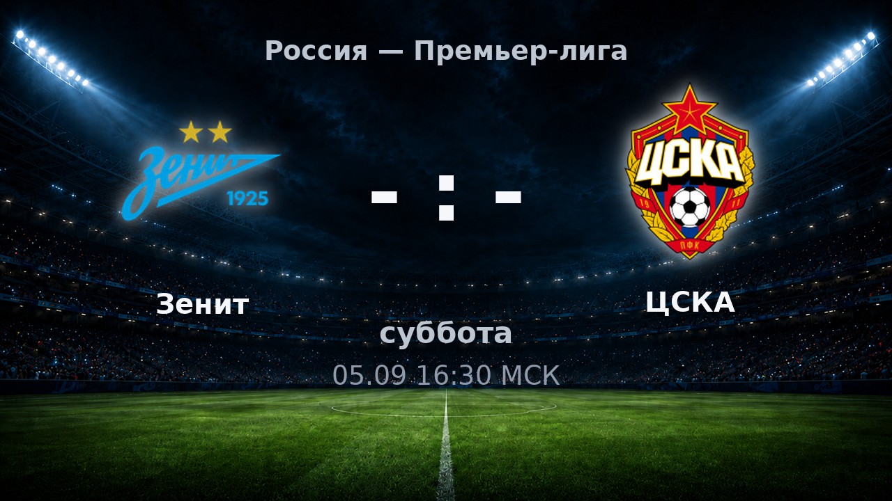 Зенит — ЦСКА: анонс матча